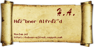 Hübner Alfréd névjegykártya